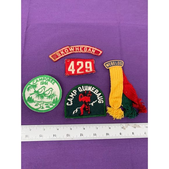 Cub Scout Boy Scout Skowhegan 429 Camp Quinebaug and Camporee 1961 Patches Webel - Picture 1 of 8